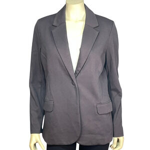 Mary Crafts Sz 12 Single Button Blazer Jacket w/Stretch Notched Collar Gray New